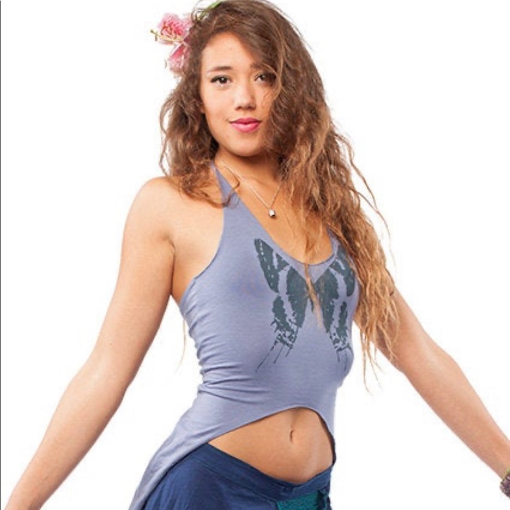 Butterfly pixie top with lace up back